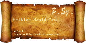 Prikler Szalárd névjegykártya